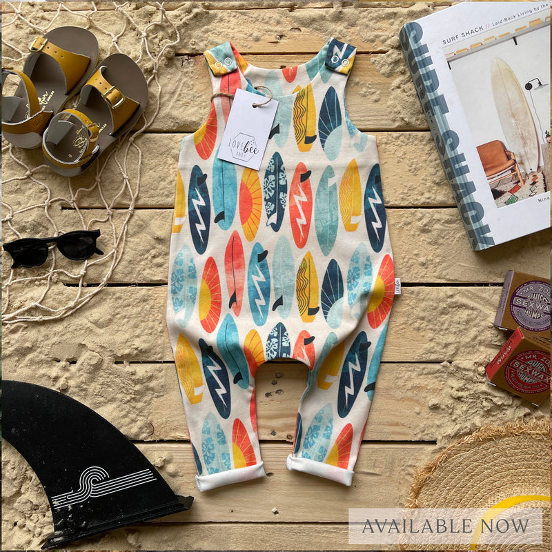 Surf Boards Long Rolled Romper | Ready To Post
